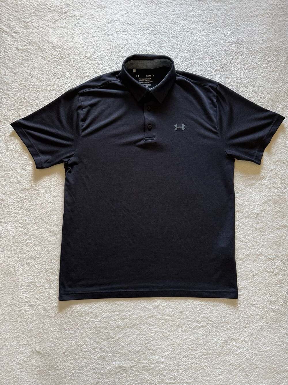 Under Armour The Playoff Polo Men's Large Black Short Sleeve Golf Shirt